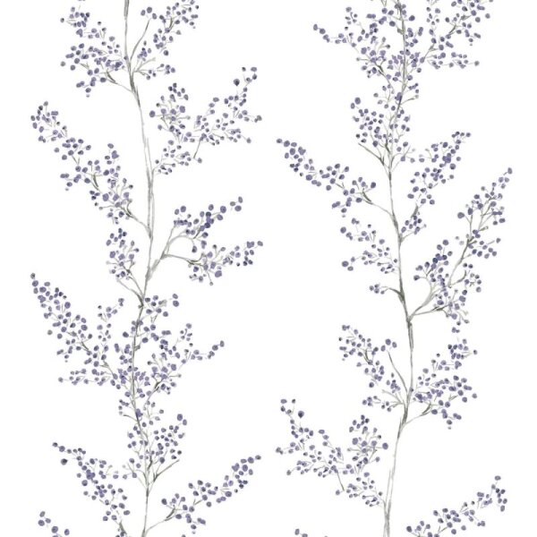 Vliestapete Blätter, Äste Floral Natur matt in Weiß für Wohnzimmer, Schlafzimmer, Küche (88991)