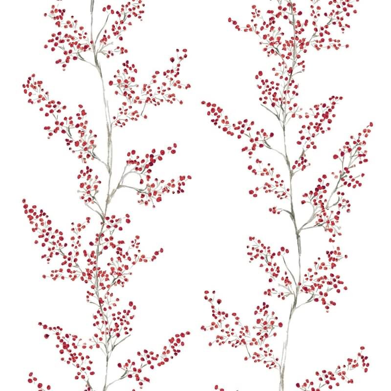 Vliestapete Blätter, Äste Floral Natur matt in Weiß für Wohnzimmer, Schlafzimmer, Küche (88992)