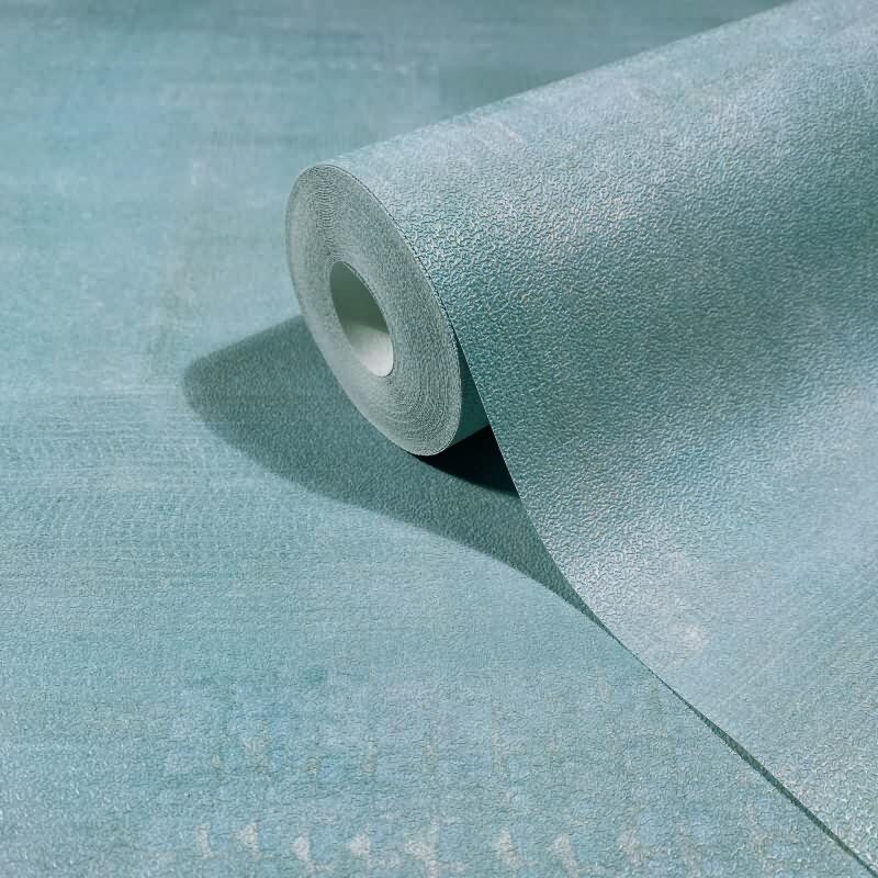 Vliestapete Putzoptik, Betonoptik Uni Geometrisch matt in Blau für Wohnzimmer, Schlafzimmer, Büro (88993)