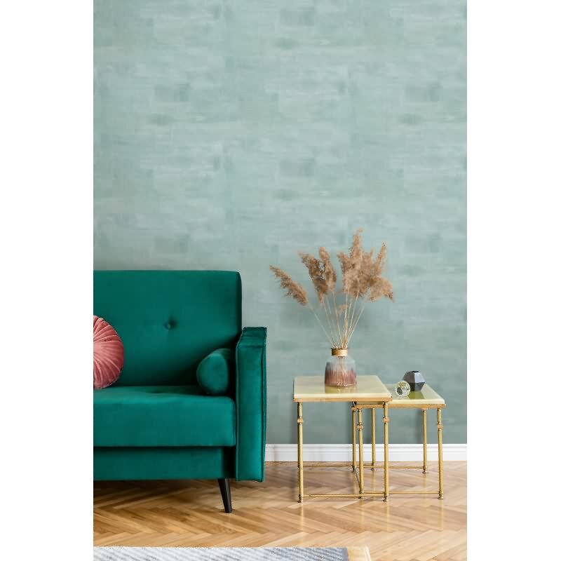 Vliestapete Putzoptik, Betonoptik Uni Geometrisch matt in Grün für Wohnzimmer, Schlafzimmer, Büro (88994)