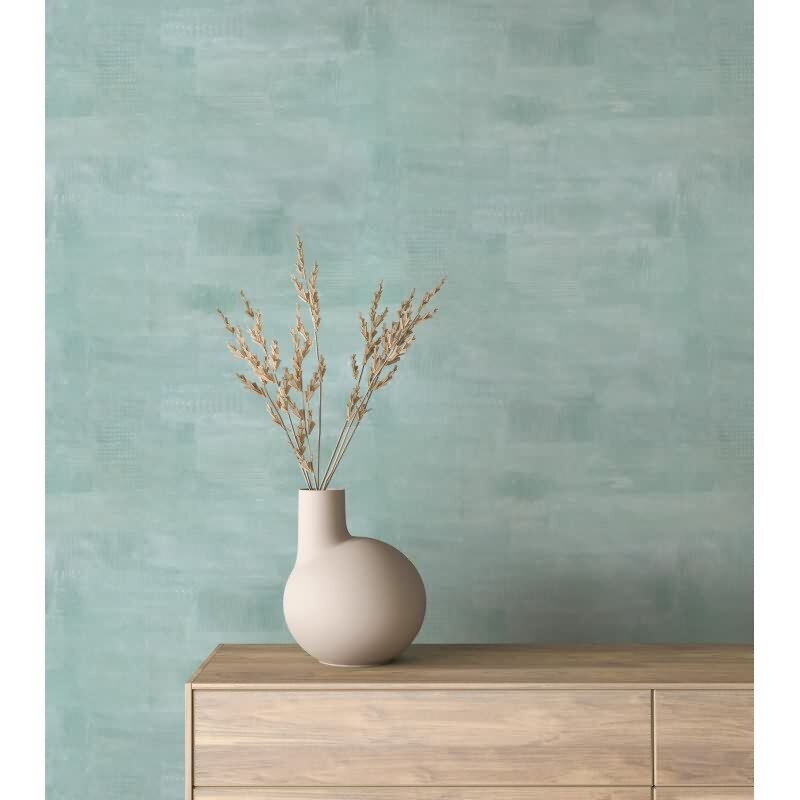 Vliestapete Putzoptik, Betonoptik Uni Geometrisch matt in Grün für Wohnzimmer, Schlafzimmer, Büro (88994)