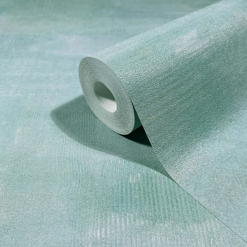 Vliestapete Putzoptik, Betonoptik Uni Geometrisch matt in Grün für Wohnzimmer, Schlafzimmer, Büro (88994)