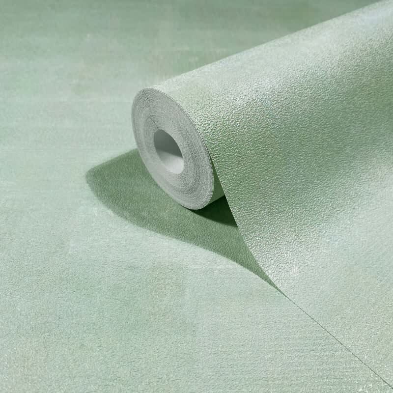 Vliestapete Putzoptik, Betonoptik Uni Geometrisch matt in Grün für Wohnzimmer, Schlafzimmer, Büro (88997)