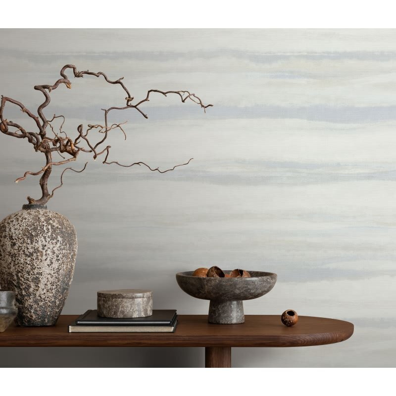 1051543 Blau Art Déco Tapete Streifen Linien Wellen Vlies Erismann