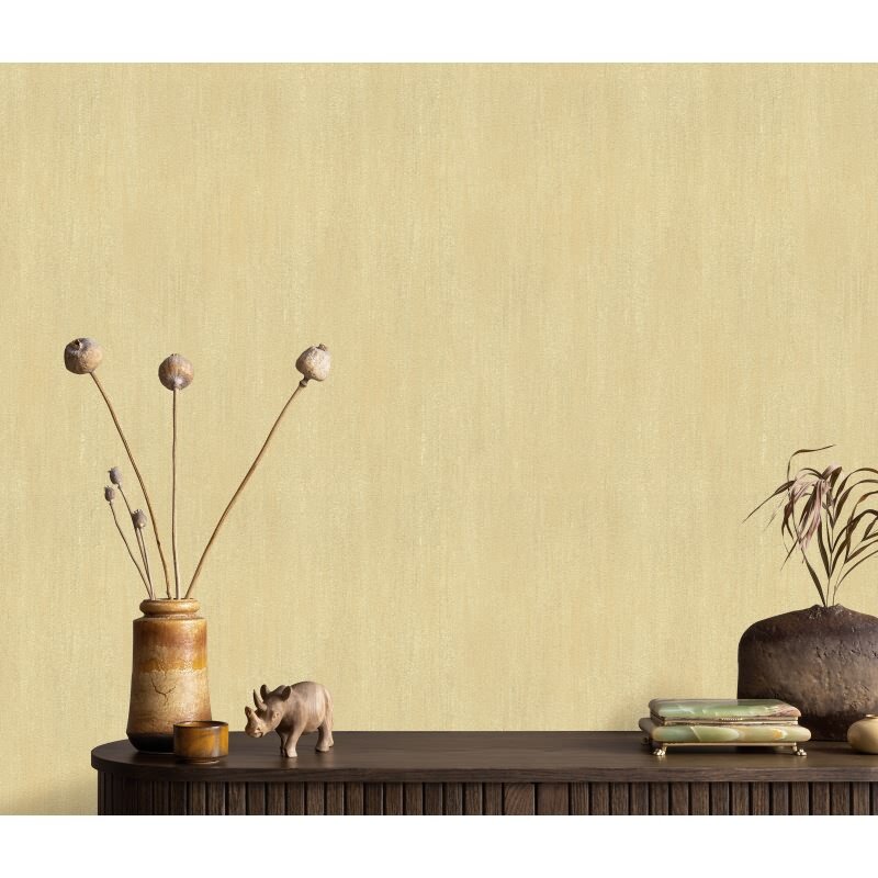 1053427 Gelbe Uni Vliestapete Vinyl modern strukturiert Erismann