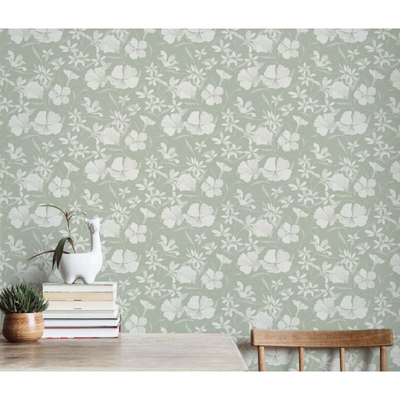 1051907 Tapete Grün Blumen Blätter Zweige Floral Vliestapete Erismann