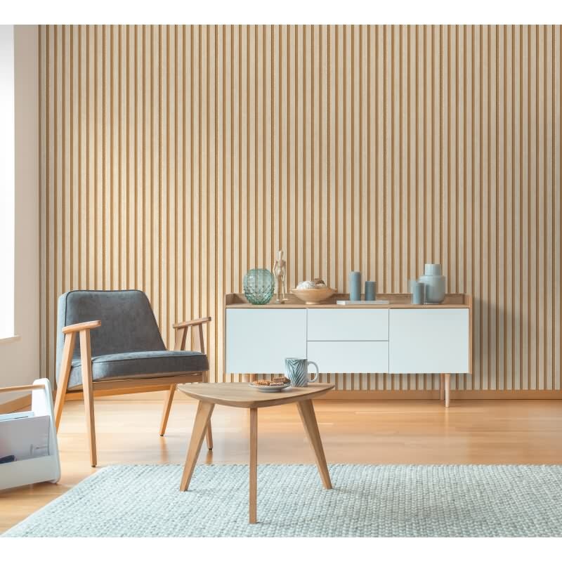 Holzoptik-Tapete Hellbeige Karamell - Vertikale Latten 3D-Effekt - Vliestapete modern (786652)