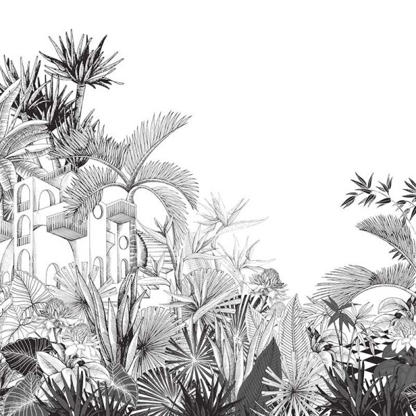 Digitaldruck-Tapete Schwarz-Weiß Rasch (688153)