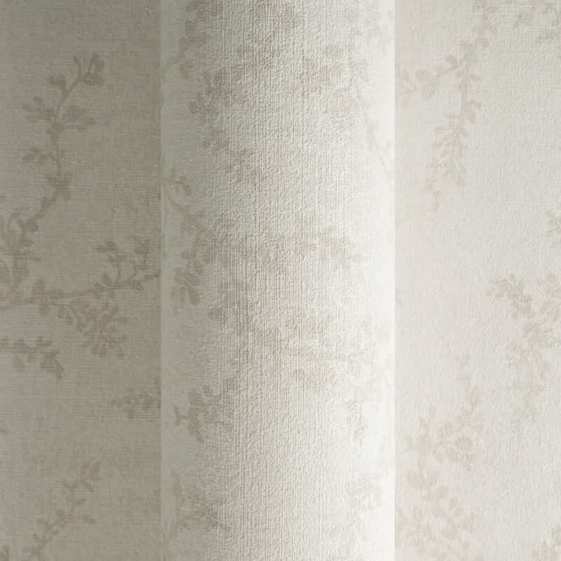 Florale Vliestapete Creme Beige - Dezentes Zweigmuster - Tapete elegant & modern (790902)