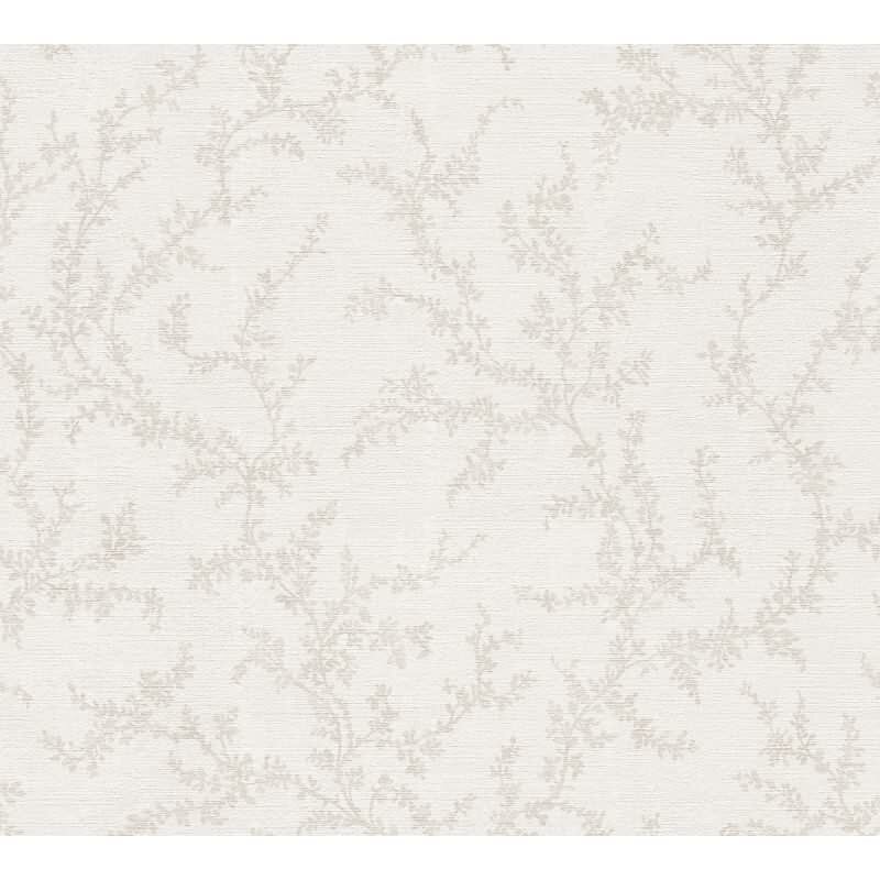 Florale Vliestapete Creme Beige - Dezentes Zweigmuster - Tapete elegant & modern (790902)
