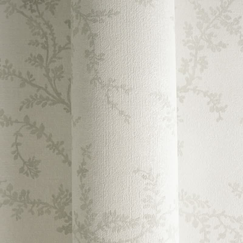 Florale Vliestapete Hellgrau Creme - Zweigmuster Ton-in-Ton - Tapete dezent & elegant (790903)