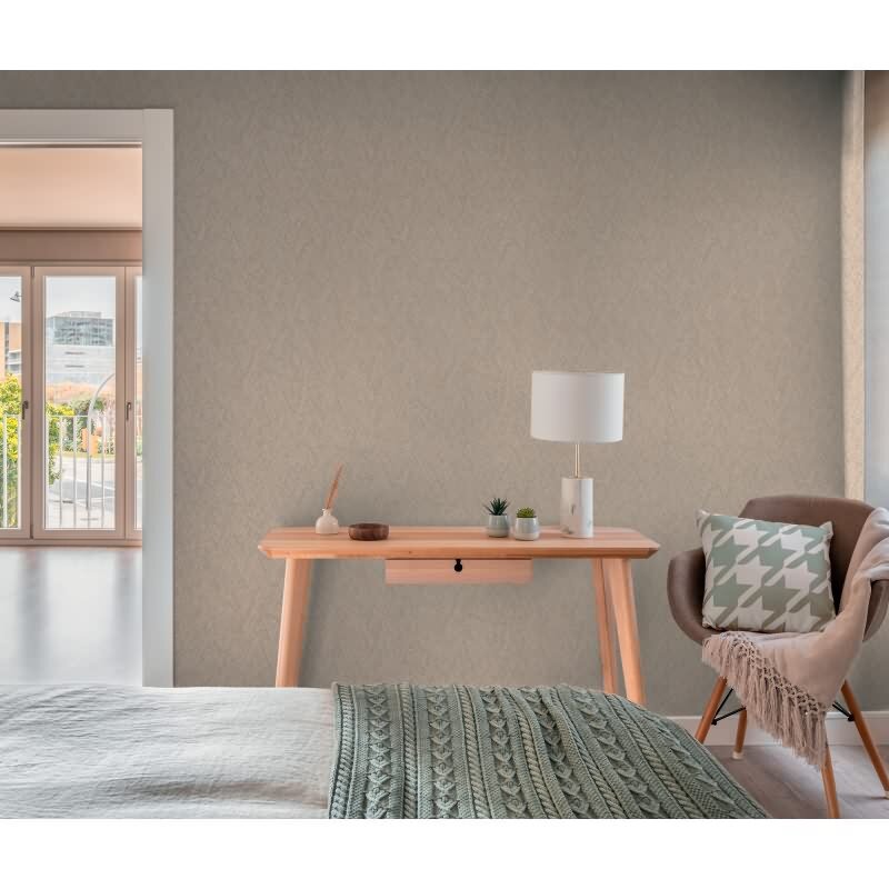 Strukturtapete Fischgrätmuster Beige Braun - Vliestapete mit 3D-Effekt - Modern & elegant (790921)