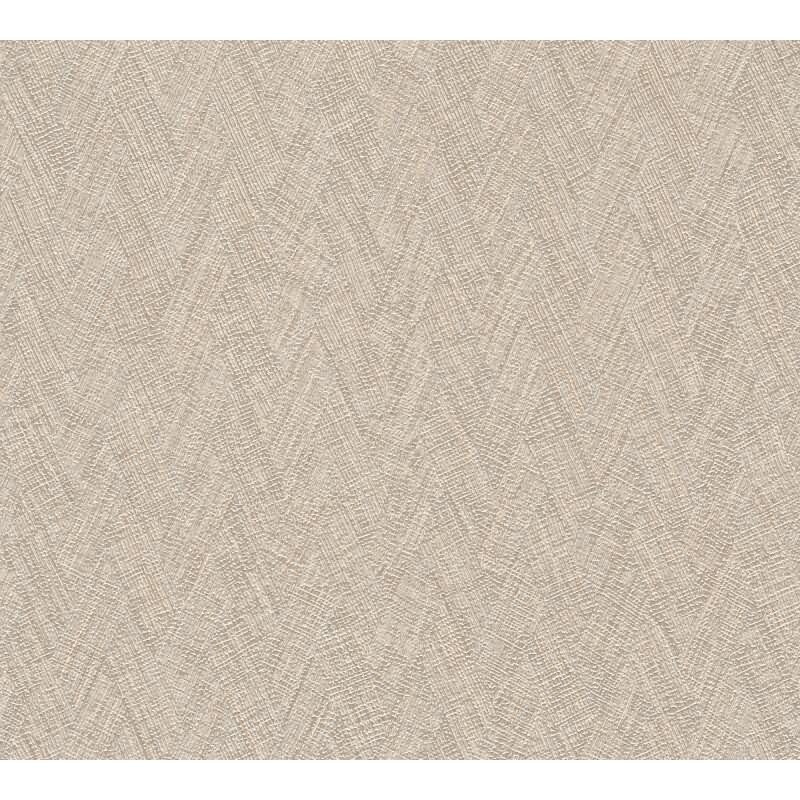 Strukturtapete Fischgrätmuster Beige Braun - Vliestapete mit 3D-Effekt - Modern & elegant (790921)