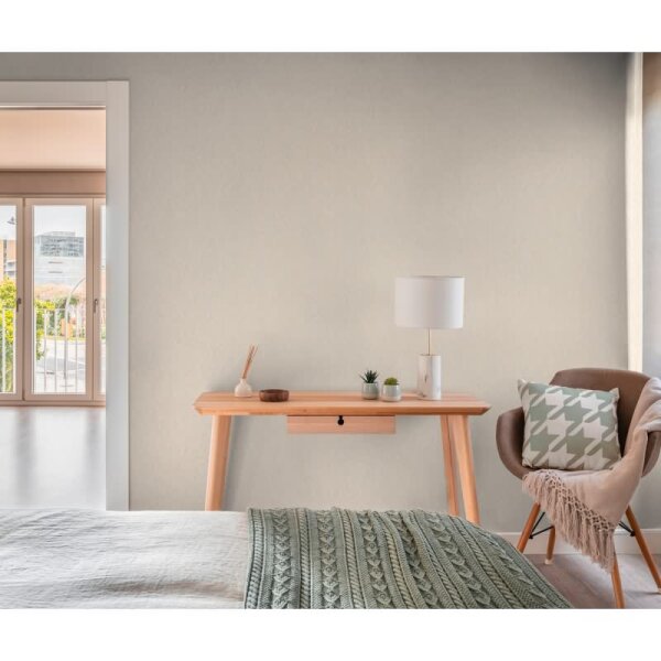 Strukturtapete Fischgrät Creme Beige - Vliestapete mit feiner Struktur - Elegant & modern (790922)