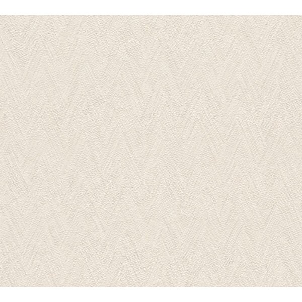 Strukturtapete Fischgrät Creme Beige - Vliestapete mit feiner Struktur - Elegant & modern (790922)