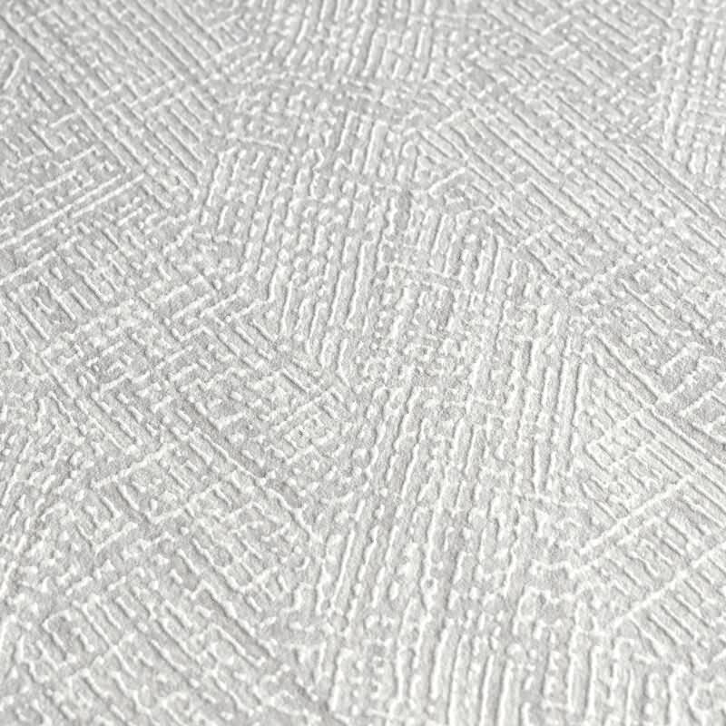 Strukturtapete Fischgrät Grau Weiß - Vliestapete mit Struktur - Modern & zeitlos (790924)