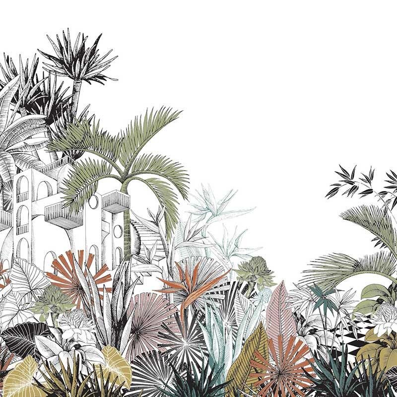 Digitaldruck-Tapete Grün, Schwarz-Weiß Rasch (688146)