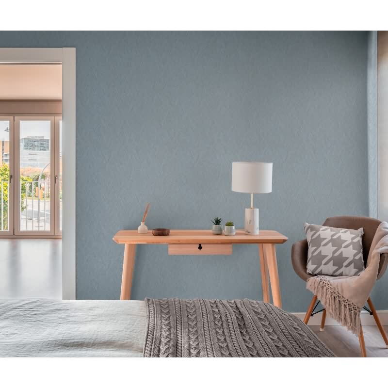 Strukturtapete Fischgrät Blau Grau - Vliestapete mit Struktur - Modern & stilvoll (790925)