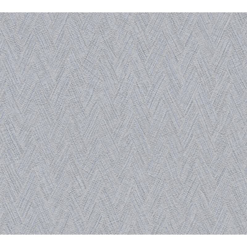 Strukturtapete Fischgrät Blau Grau - Vliestapete mit Struktur - Modern & stilvoll (790925)