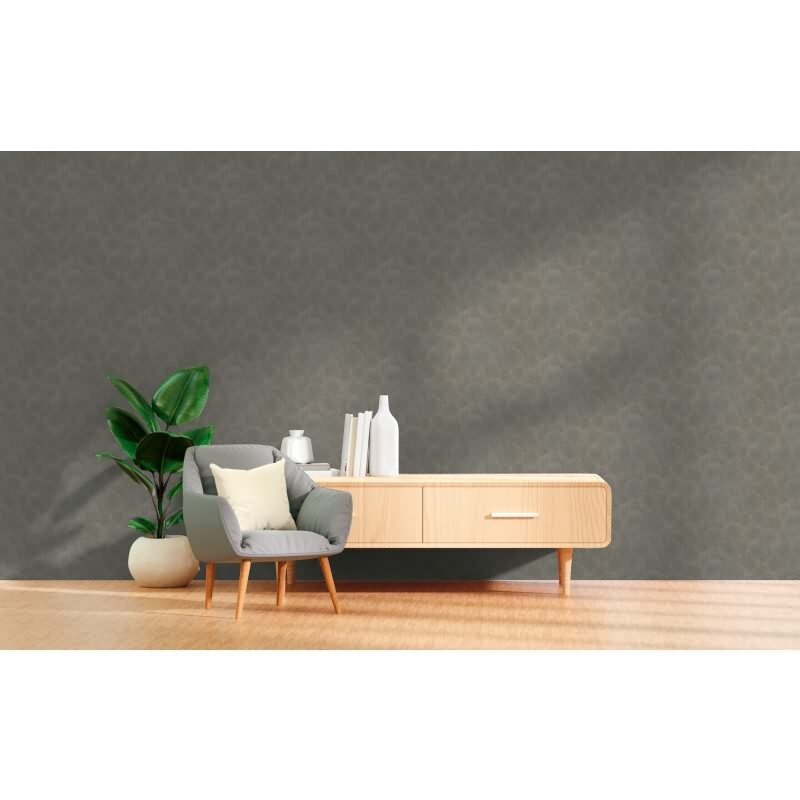 Vliestapete Kreise Kupfer Grau - Strukturtapete mit modernem Kreis-Design (790931)