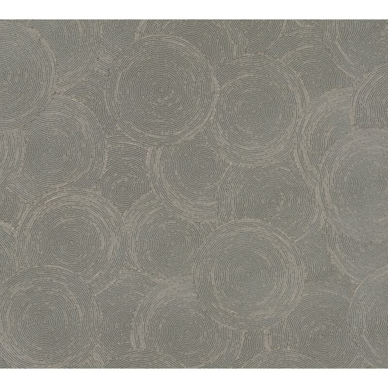 Vliestapete Kreise Kupfer Grau - Strukturtapete mit modernem Kreis-Design (790931)