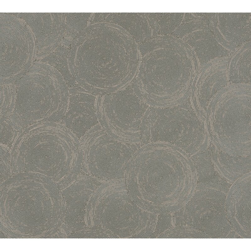 Vliestapete Kreise Kupfer Grau - Strukturtapete mit modernem Kreis-Design (790931)