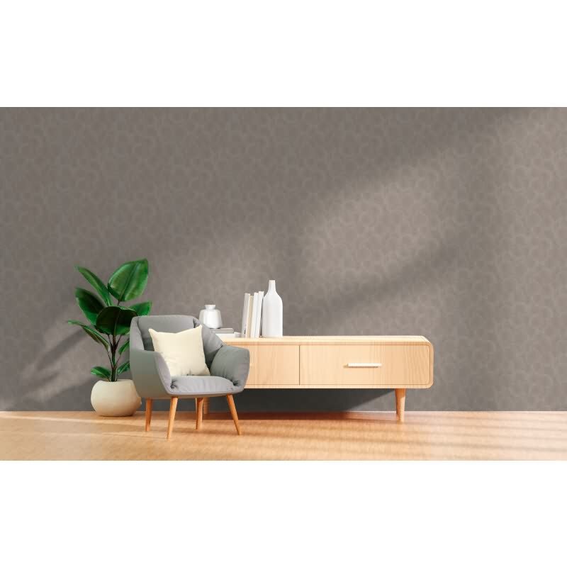 Kreis-Muster-Tapete Beige Braun - Vliestapete mit Struktur - Modern & Elegant (790932)