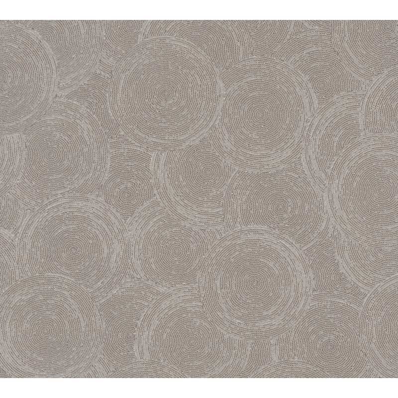Kreis-Muster-Tapete Beige Braun - Vliestapete mit Struktur - Modern & Elegant (790932)