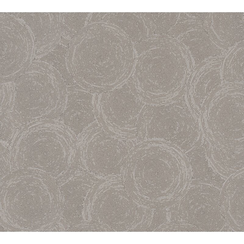 Kreis-Muster-Tapete Beige Braun - Vliestapete mit Struktur - Modern & Elegant (790932)