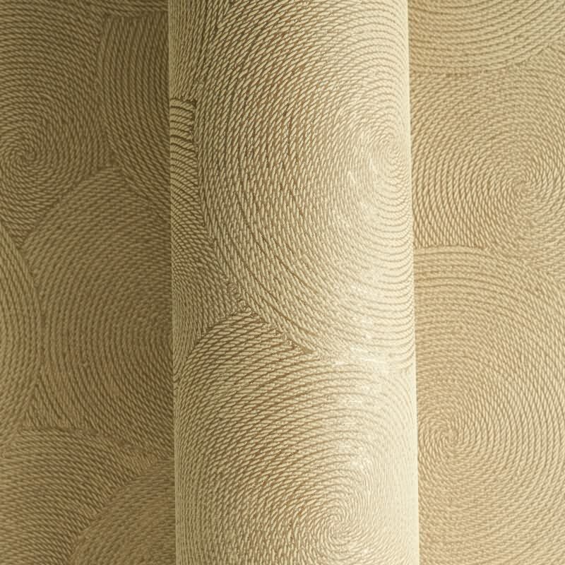 Kreis-Muster-Tapete Sandfarben Gold - Struktur Vliestapete modern glänzend (790933)