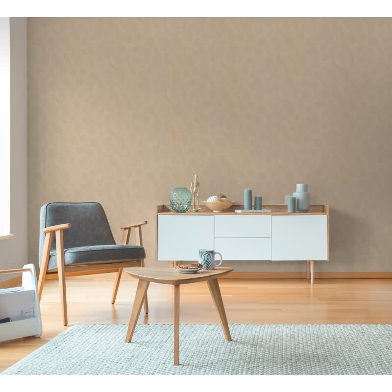 Kreis-Muster-Tapete Creme Beige - Struktur Vliestapete mit dezentem Glanz (790934)