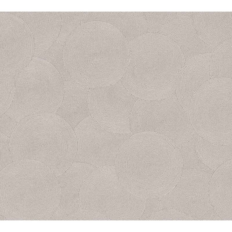 Kreis-Muster-Tapete Rosa Silber - Struktur Vliestapete dezent glänzend modern (790935)