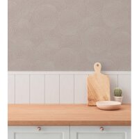 Kreis-Muster-Tapete Rosa Silber - Struktur Vliestapete...