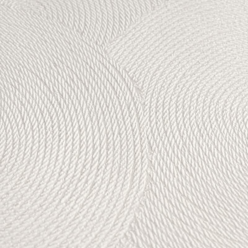 Kreis-Muster-Tapete Weiß Hellgrau - Struktur Vliestapete dezent modern (790936)