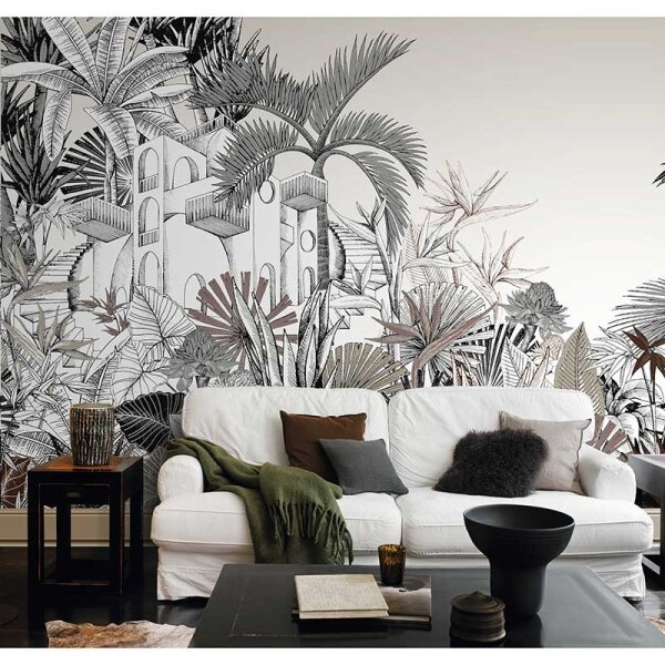 Digitaldruck-Tapete Braun, Schwarz-Weiß Rasch (688139)