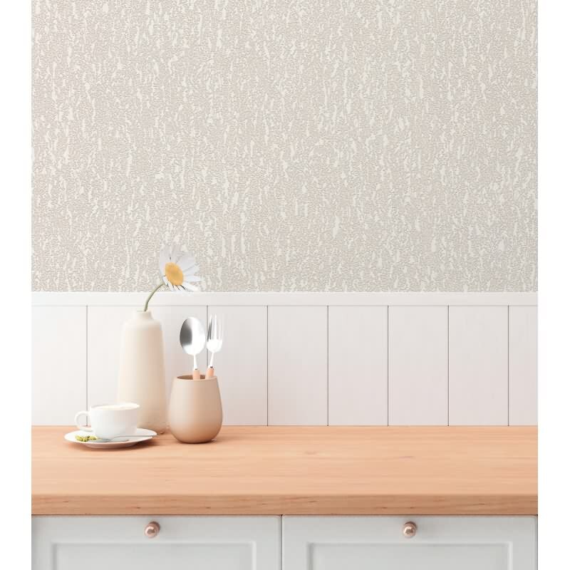 Strukturtapete in Putzoptik Creme Weiß - Vliestapete einfarbig dezent modern (790951)