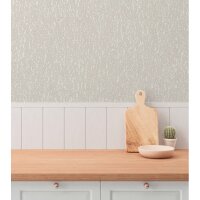 Strukturtapete in Putzoptik Creme Wei&szlig; -...