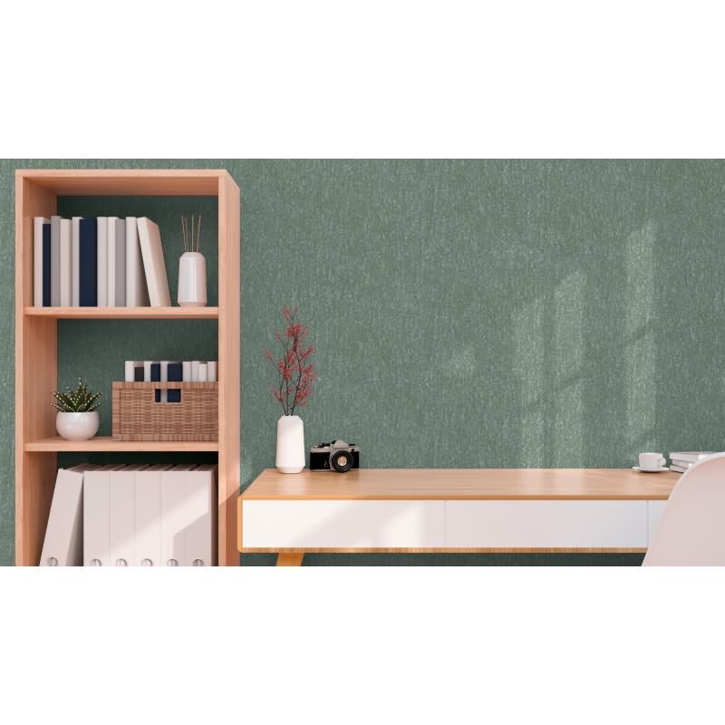 Strukturtapete in Putzoptik Grün Grau - Vliestapete modern mit Glanzstruktur (790952)