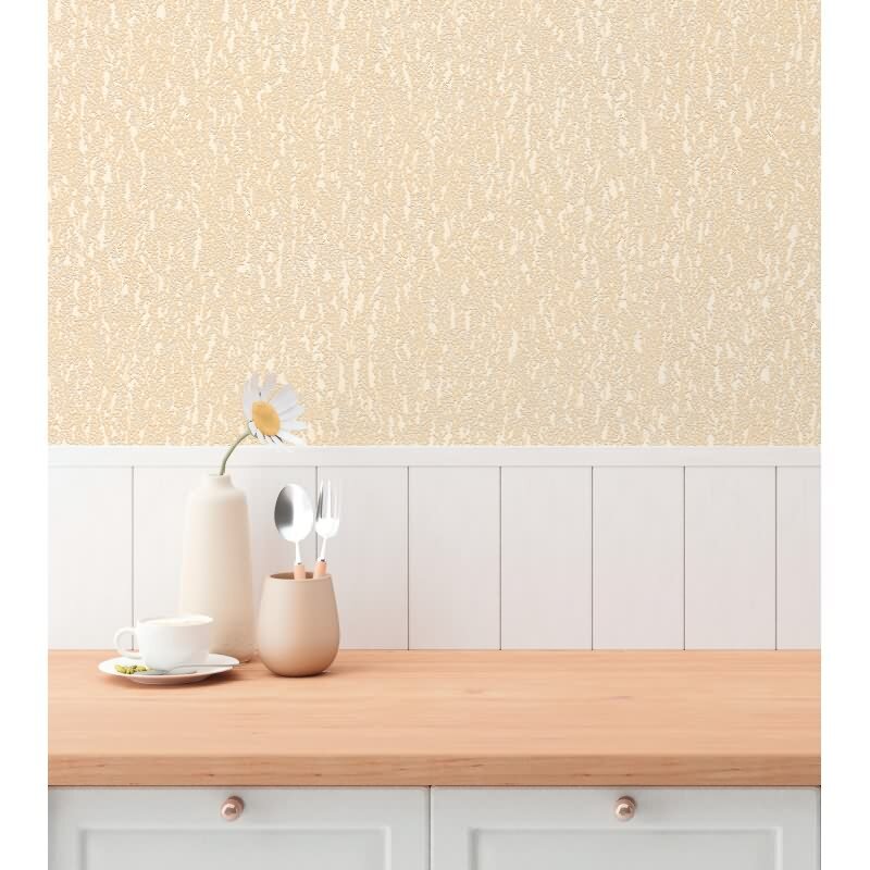 Strukturtapete in Putzoptik Beige Sand - Vliestapete mit leichter Glanzstruktur (790953)