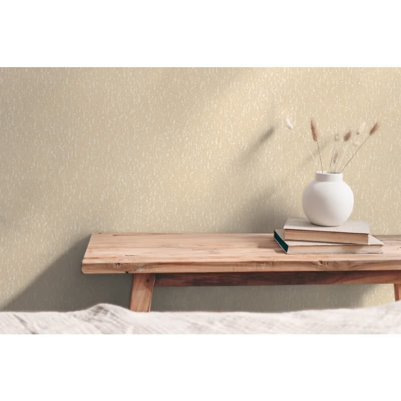 Strukturtapete in Putzoptik Beige Sand - Vliestapete mit leichter Glanzstruktur (790953)