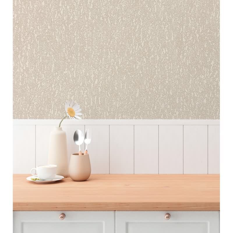 Strukturtapete in Putzoptik Taupe Beige - Vliestapete modern leicht glänzend (790955)