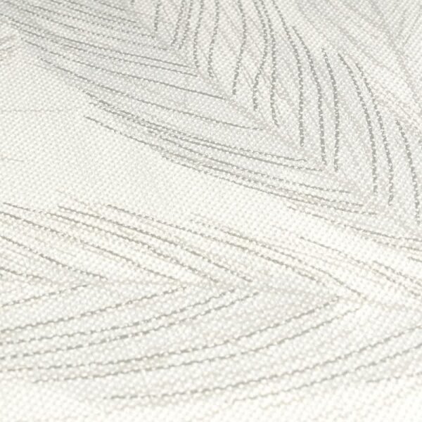 Palmblatt-Tapete Creme Blau - Vliestapete mit Blattmuster in Leinenstruktur (790963)