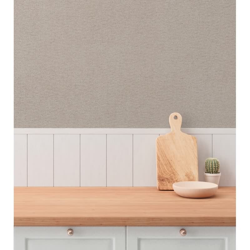 Unitapete in Leinenoptik Rosé Beige - Vliestapete strukturiert weich modern (790978)