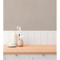 Unitapete in Leinenoptik Ros&eacute; Beige - Vliestapete...