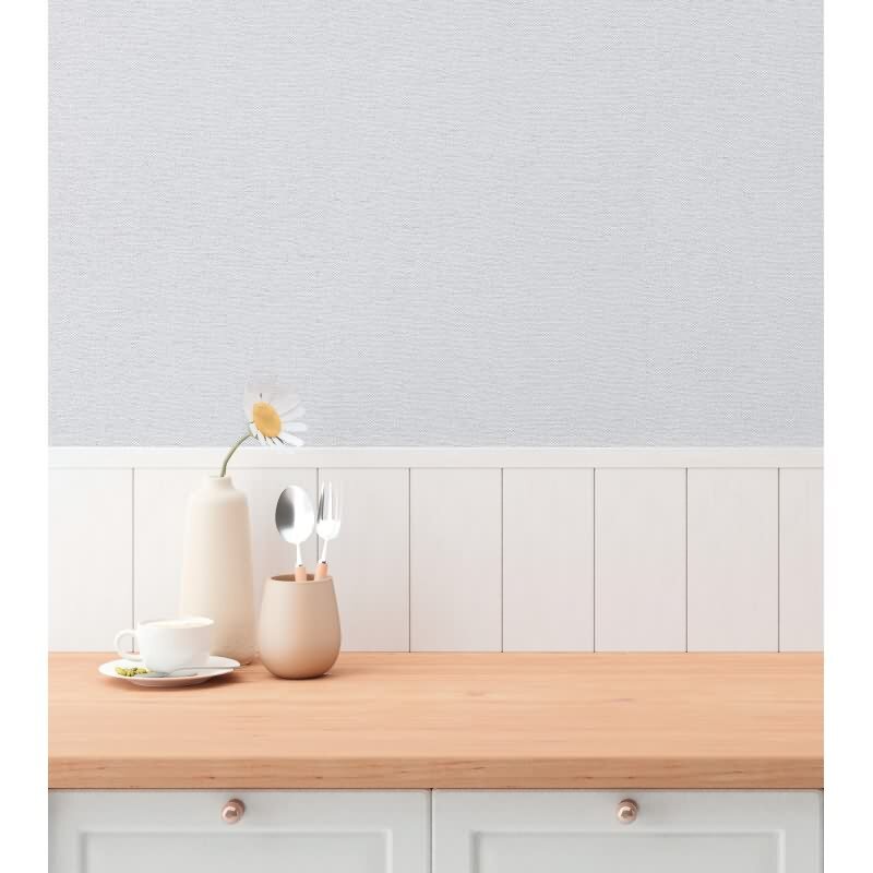 Unitapete in Leinenoptik Hellblau - Vliestapete strukturiert modern dezent (790979)