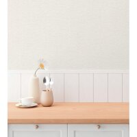 Unitapete in Leinenoptik Wei&szlig;grau - Vliestapete...