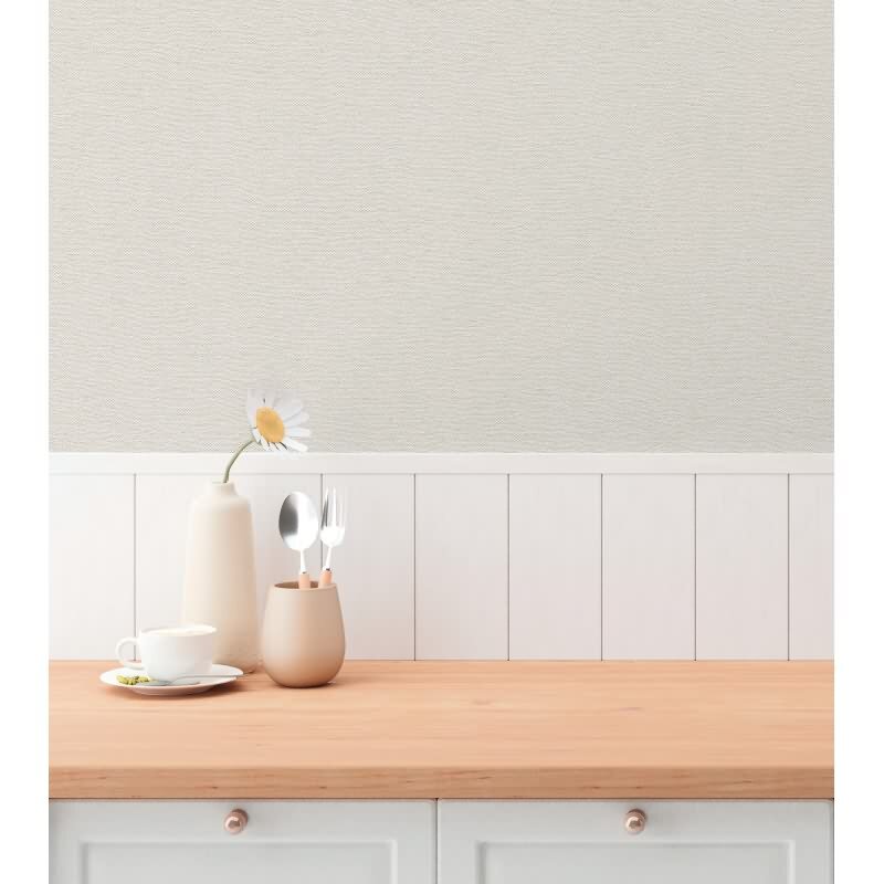 Unitapete in Leinenoptik Warm Grey - Vliestapete mit edler Struktur (790986)