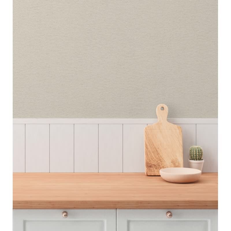 Unitapete in Leinenoptik Taupe-Beige - strukturierte Vliestapete in warmem Beigeton (790988)