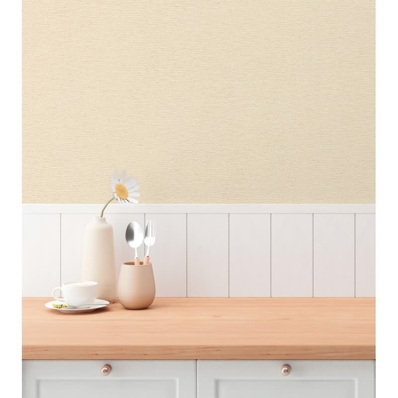 Unitapete in Leinenoptik Sandbeige - warme Vliestapete mit natürlicher Struktur (790993)