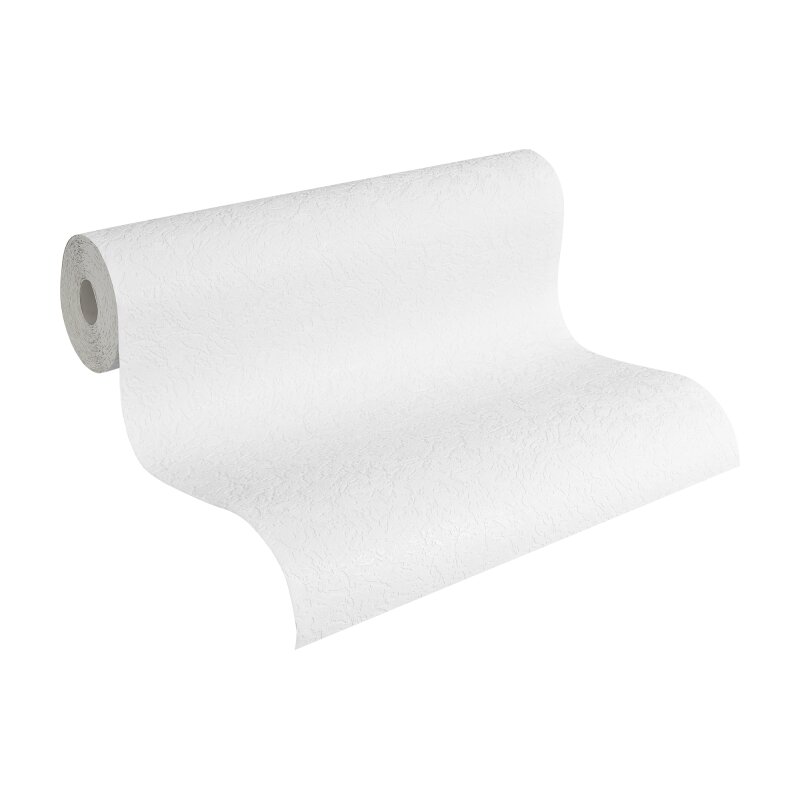 Unitapete mit Putz Struktur Weiß - Vlies Tapete in Putz-Optik - Struktur Tapete modern (272812)